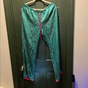 Green, Silky Polka Dot Woman’s Pajama Pants